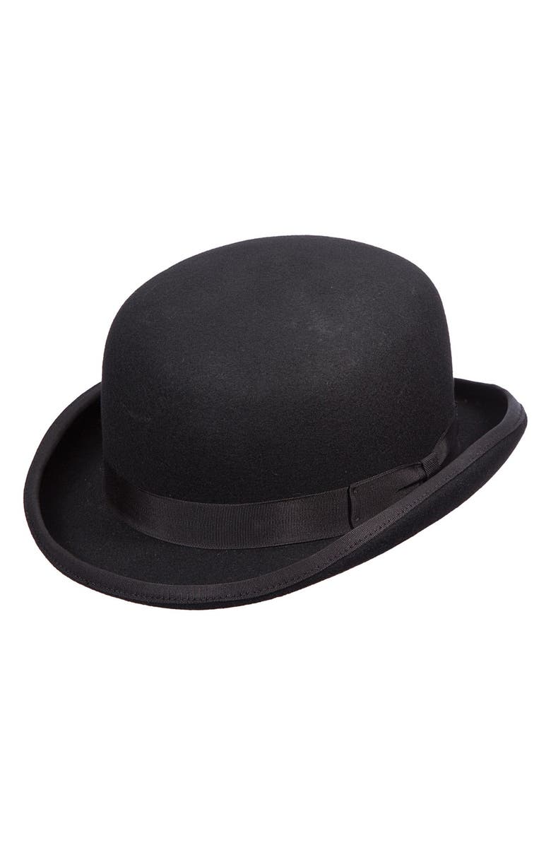 Scala Wool Felt Bowler Hat, Main, color, 