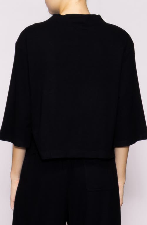Melloday Brushed Knit Top In Black