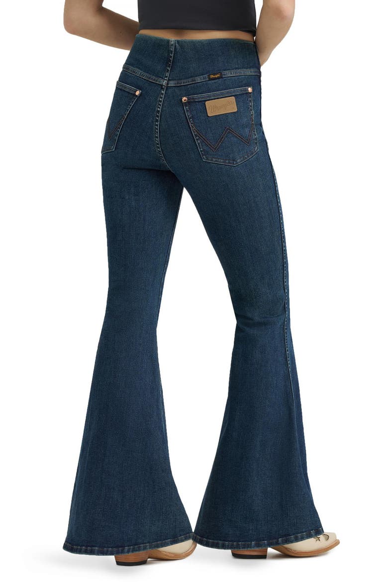 Western Flare Leg Jeans, Alternate, color, DARK