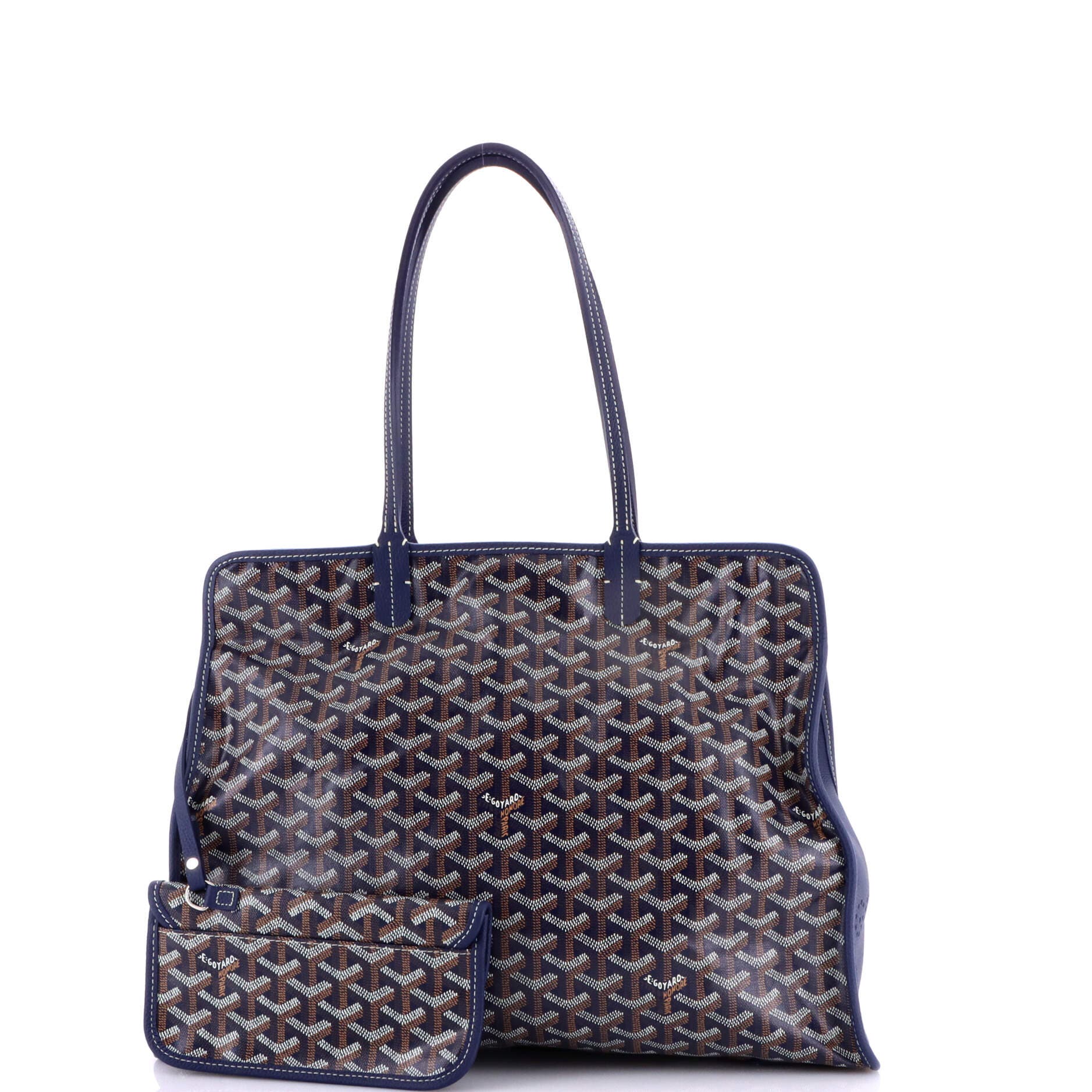 Pre-Owned Goyard Hardy Pet Carrier Coated Canvas PM, Alternate, color, Blue