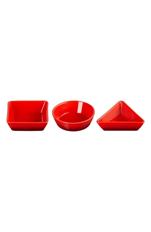 Le Creuset Stoneware 3-piece Tapas Dish Set In Cerise