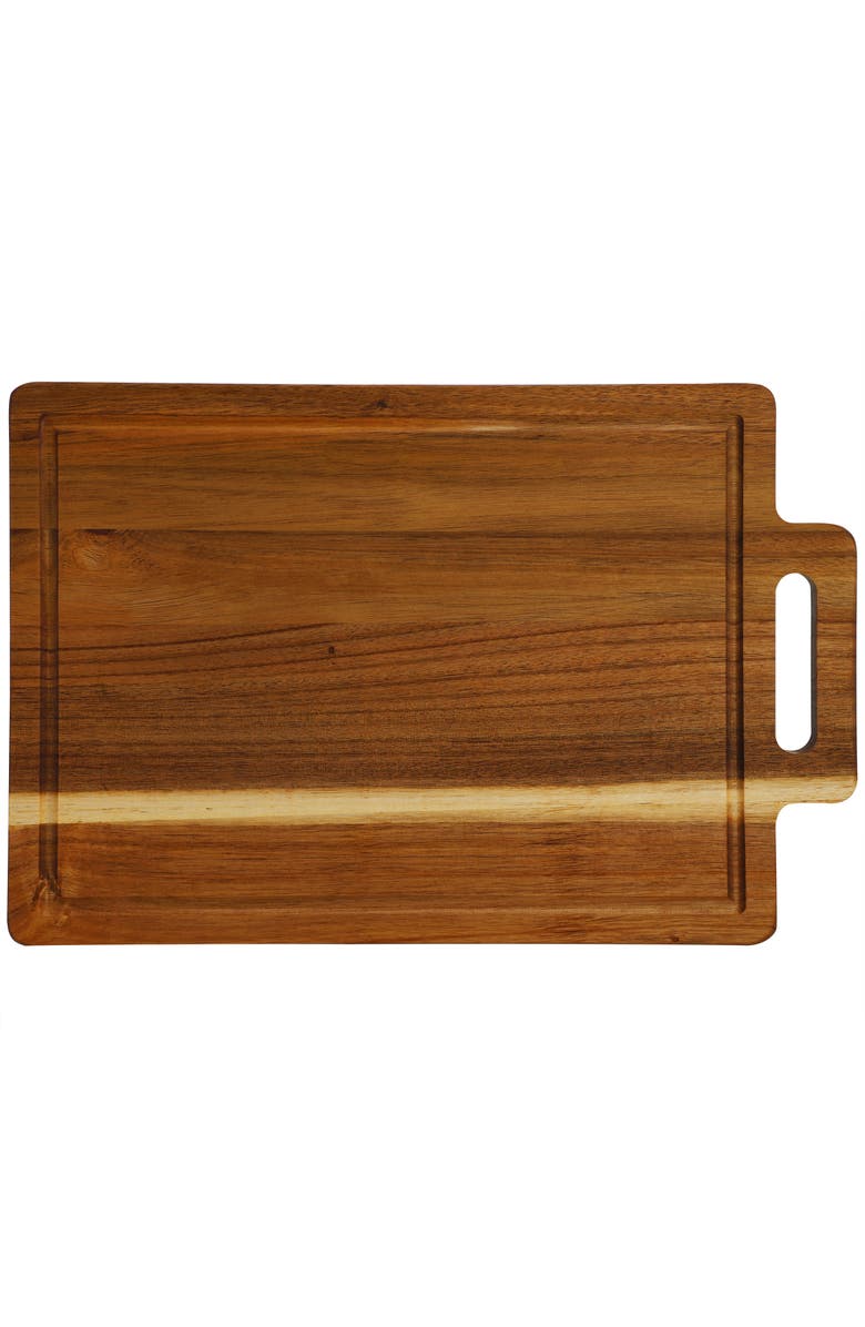 Megachef 16.5 x 11 Inch Acacia Wood Rectangle Serving Board with Handle, Alternate, color, Acacia