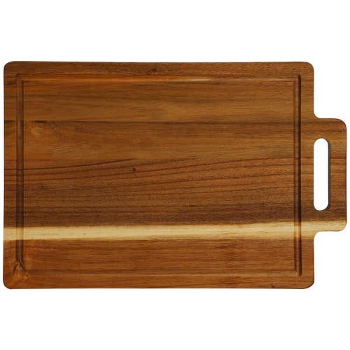 Megachef 16.5 X 11 Inch Acacia Wood Rectangle Serving Board With Handle In Brown