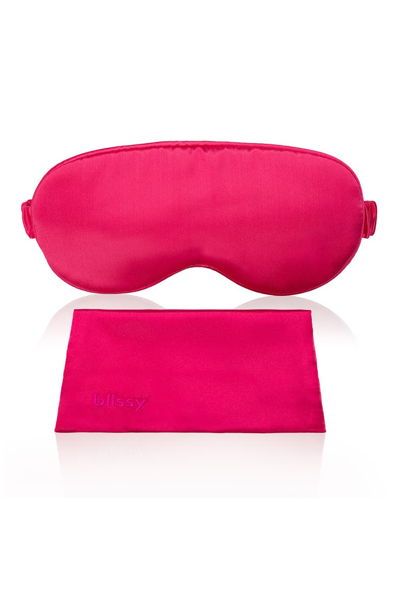 Silk Sleep Mask, Main, color, HIBISCUS