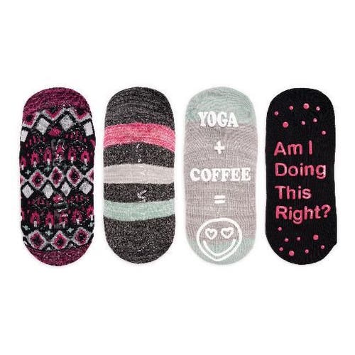 Muk Luks Studio Socks Criss Cross Ballerina 4 Pair Pack In Multi