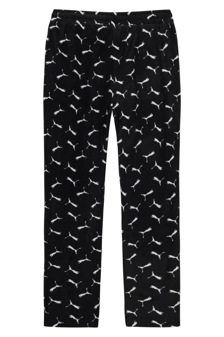Fleece Lounge Pants, Main, color, BLACK / WHITE