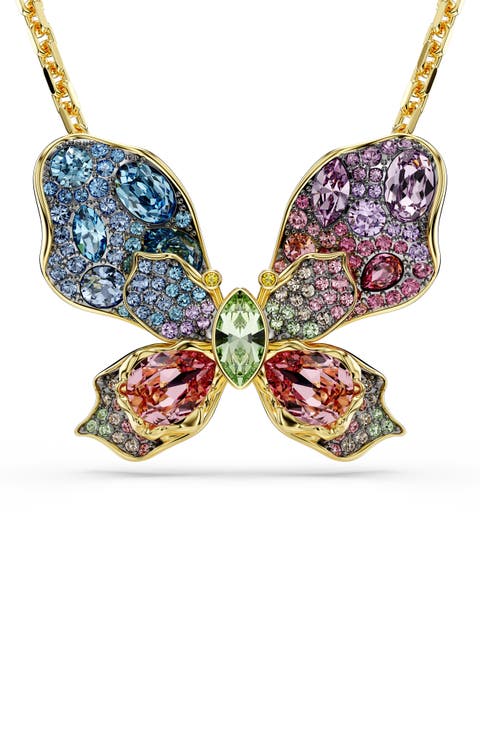 Idyllia Crystal Butterfly Brooch & Pendant Necklace