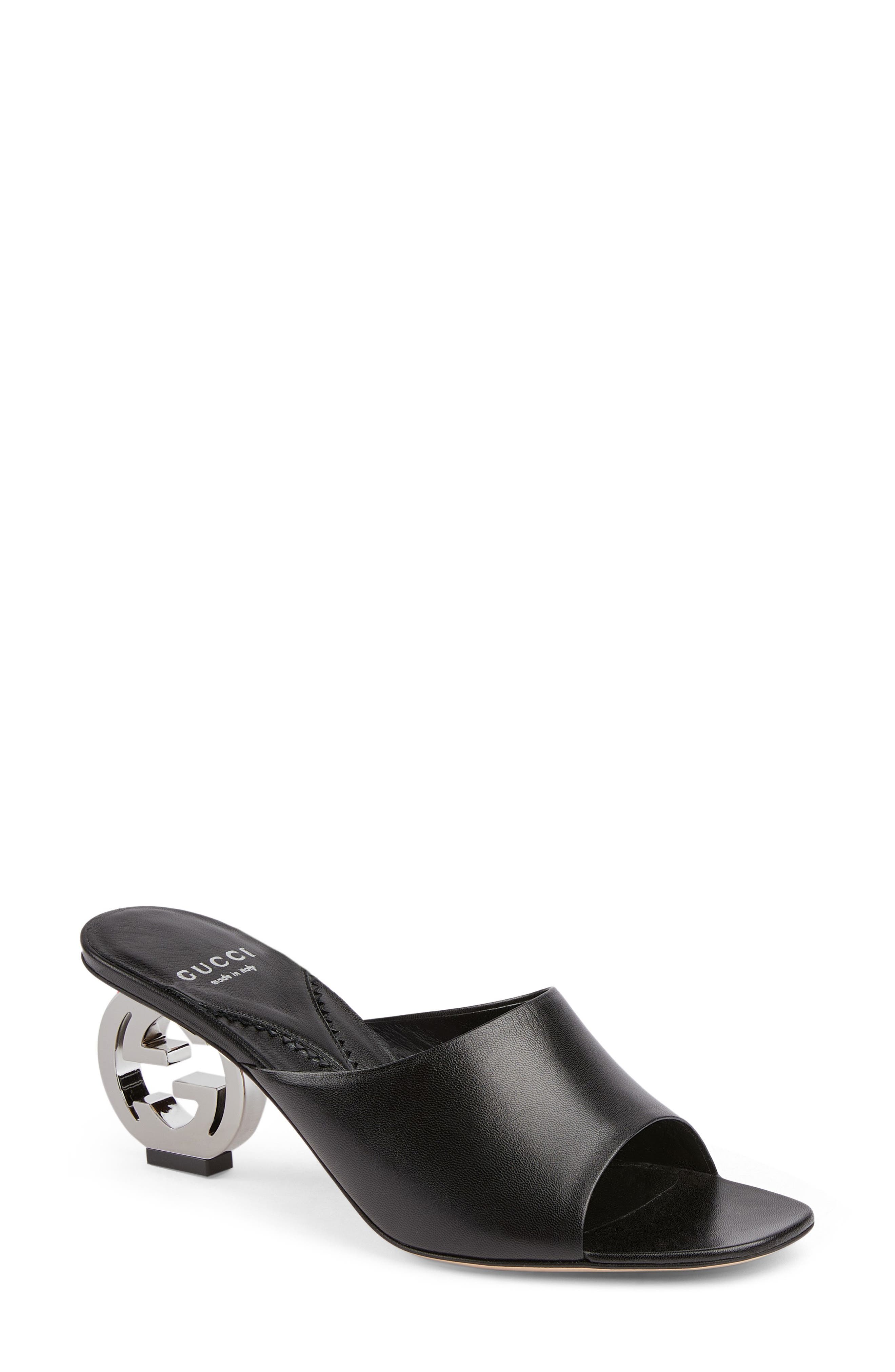 Gucci Bella GG Heel Slide Sandal, Main, color, Black