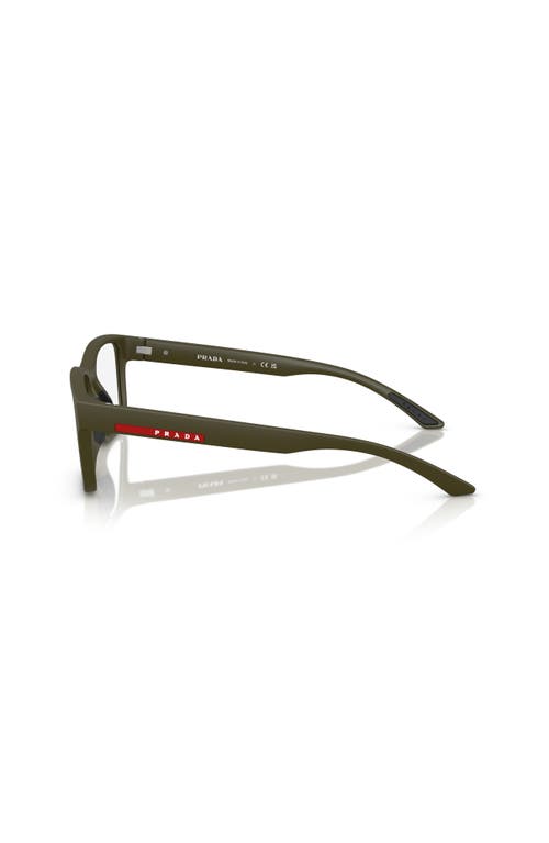 Prada Linea Rossa 54mm Rectangle Optical Glasses In Green