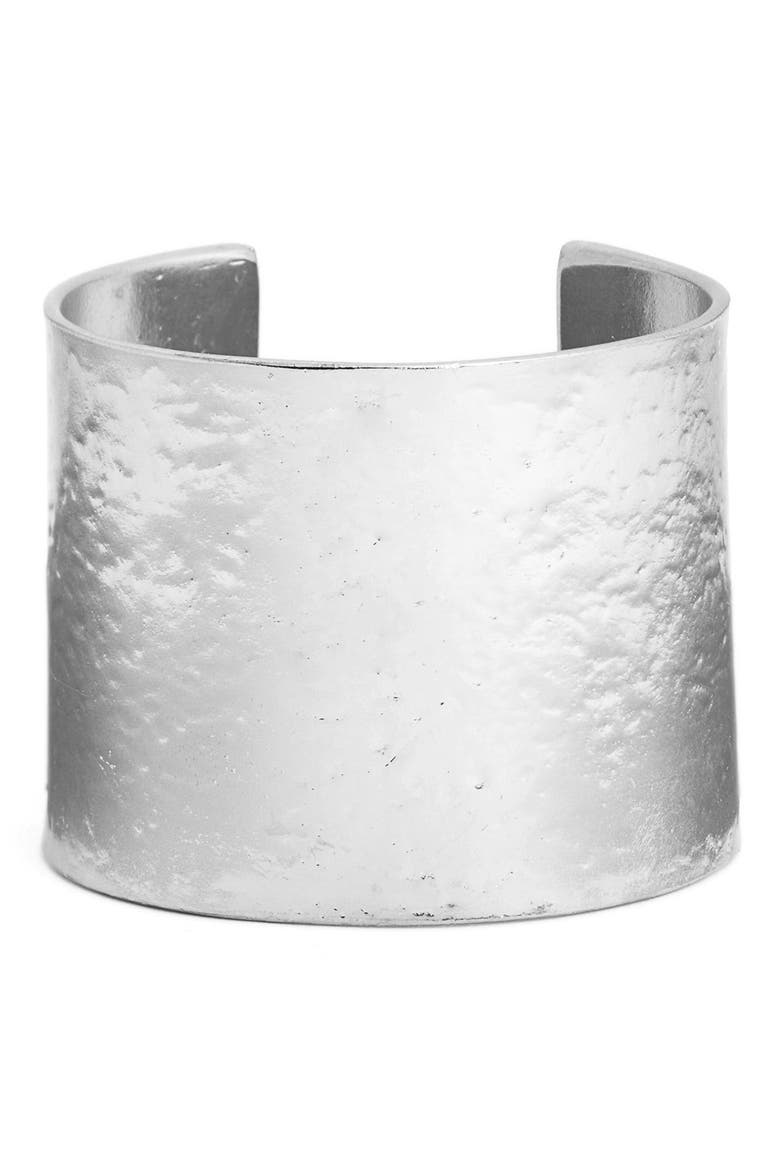 Hammered Cuff, Main, color, SILVER