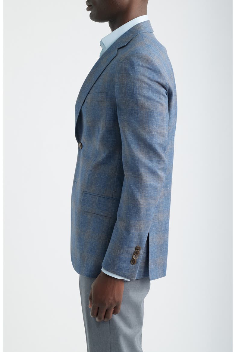Hartford Classic Fit Blue Plaid Wool Sport Coat, Alternate, color, MEDIUM BLUE