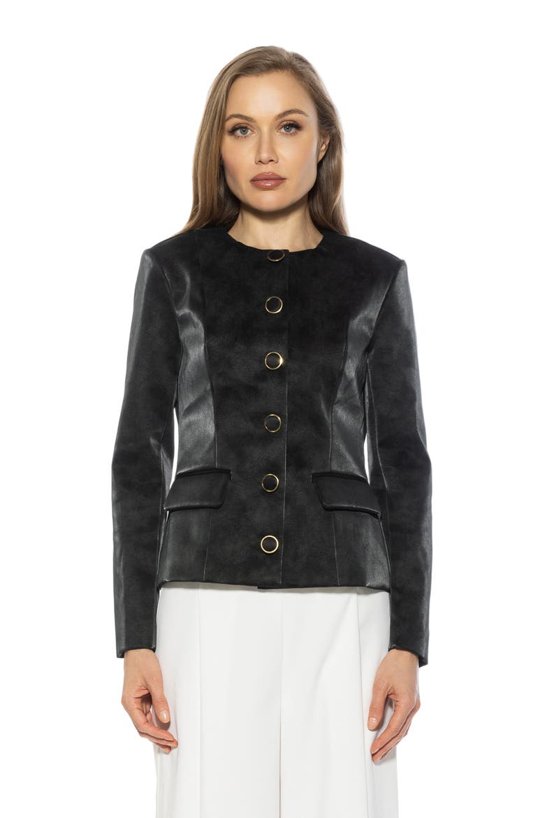 BRIVAN CREWNECK CLASSIC BLAZER, Main, color, BLACK