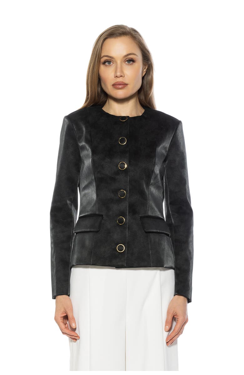 Alexia Admor Brivan Crewneck Classic Blazer, Main, color, Black