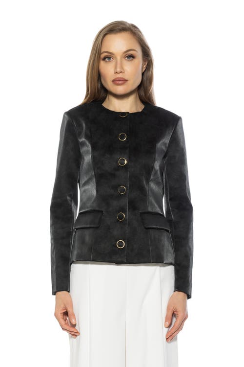 Alexia Admor Brivan Crewneck Classic Blazer In Black