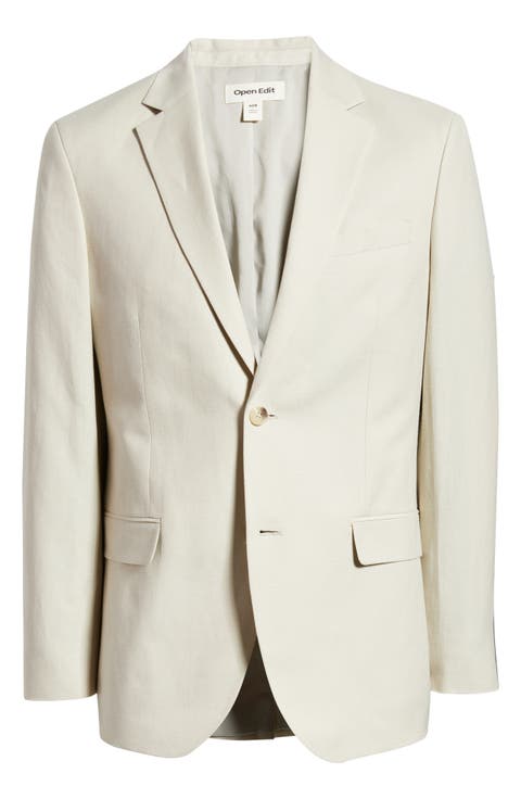 Slim Fit Solid Linen Blend Sport Coat