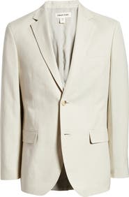 Open Edit Slim Fit Solid Linen Blend Sport Coat