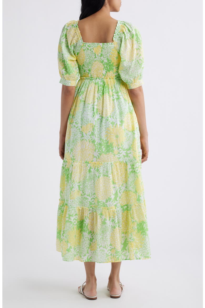Hadly Floral Print Smocked Dress, Alternate, color, CROCODILE GREEN MUMBO JUMBO