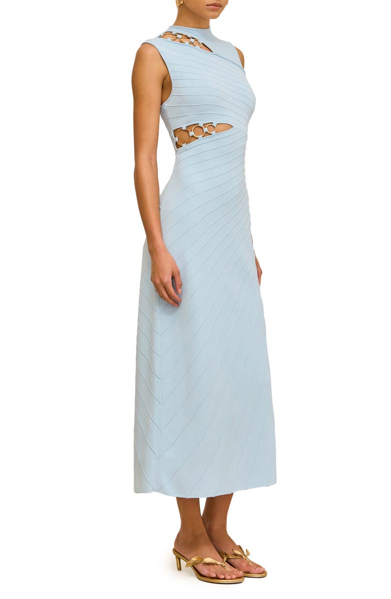 Cult Gaia Niki Cutout Sleeveless Dress, Alternate, color, Coastal