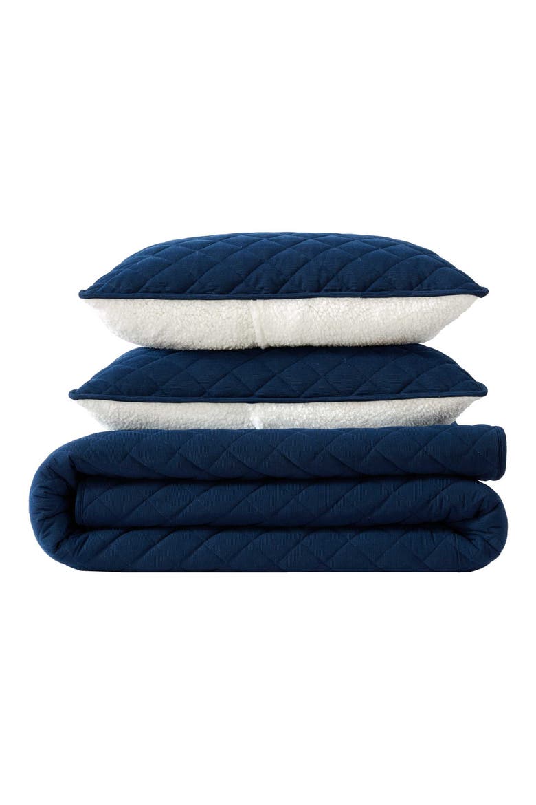 Brantwood Quilt Set, Main, color, BLUE INDIGO/ IVORY