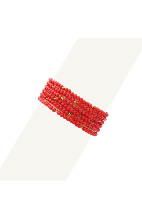 Heat of the Summer Beaded Stretch Bracelet