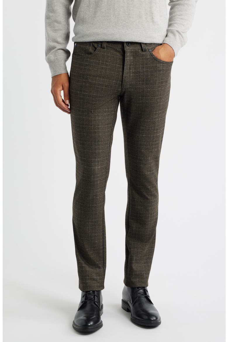 Chuck Hi Flex Plaid Modern Fit Five-Pocket Pants, Main, color, NOUGAT