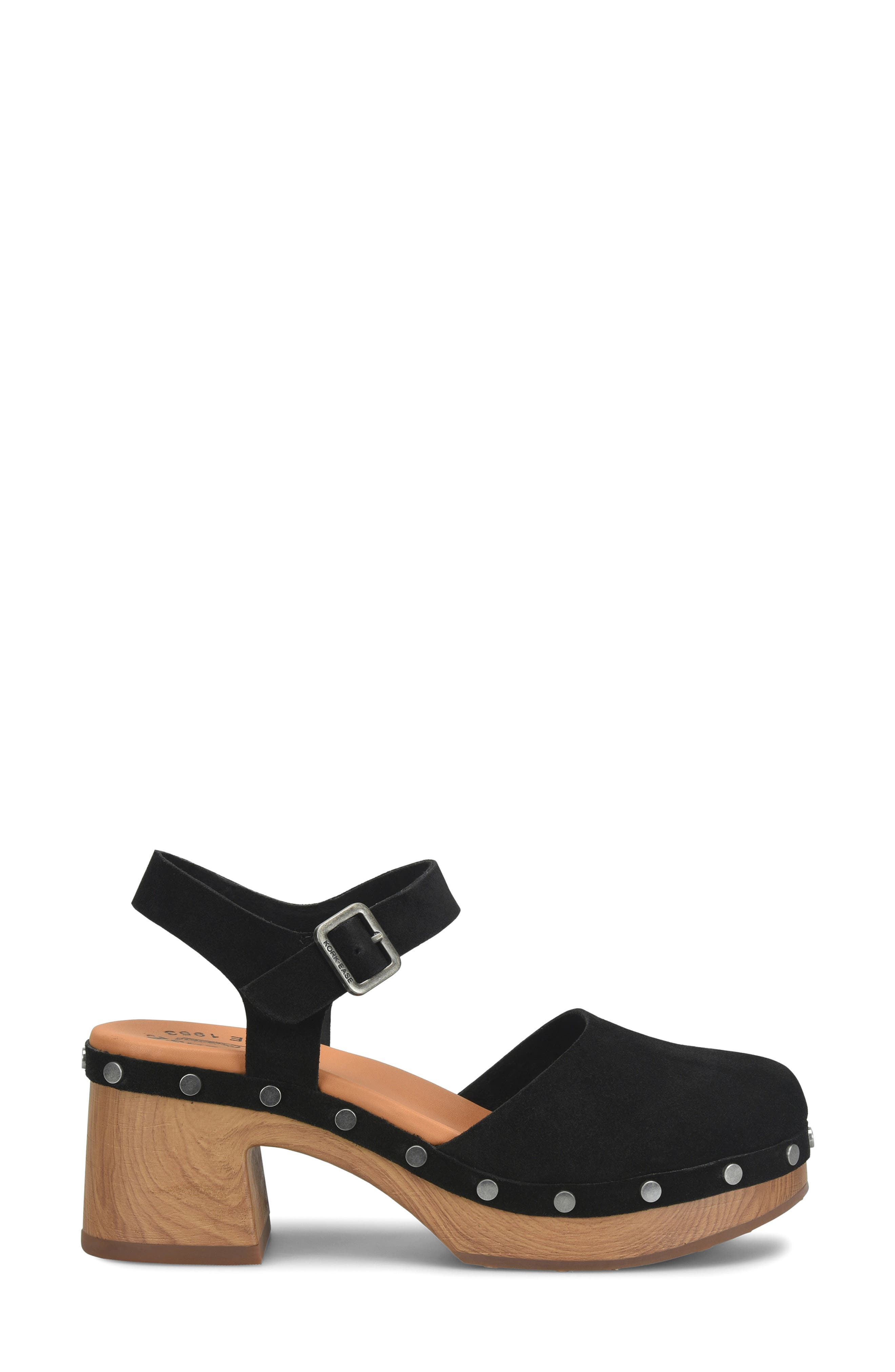 Kork-Ease<sup>®</sup> Tribecca Ankle Strap Platform Clog, Alternate, color, Black Suede