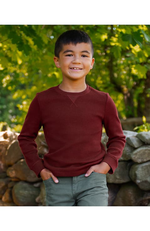 Boys Long Sleeve Waffle Thermal Shirt