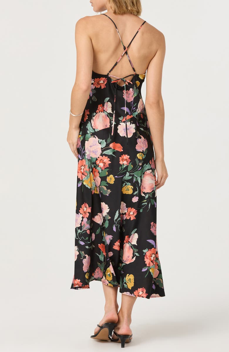ASTR the Label Cowl Neck Slipdress, Alternate, color, Black Multi Floral