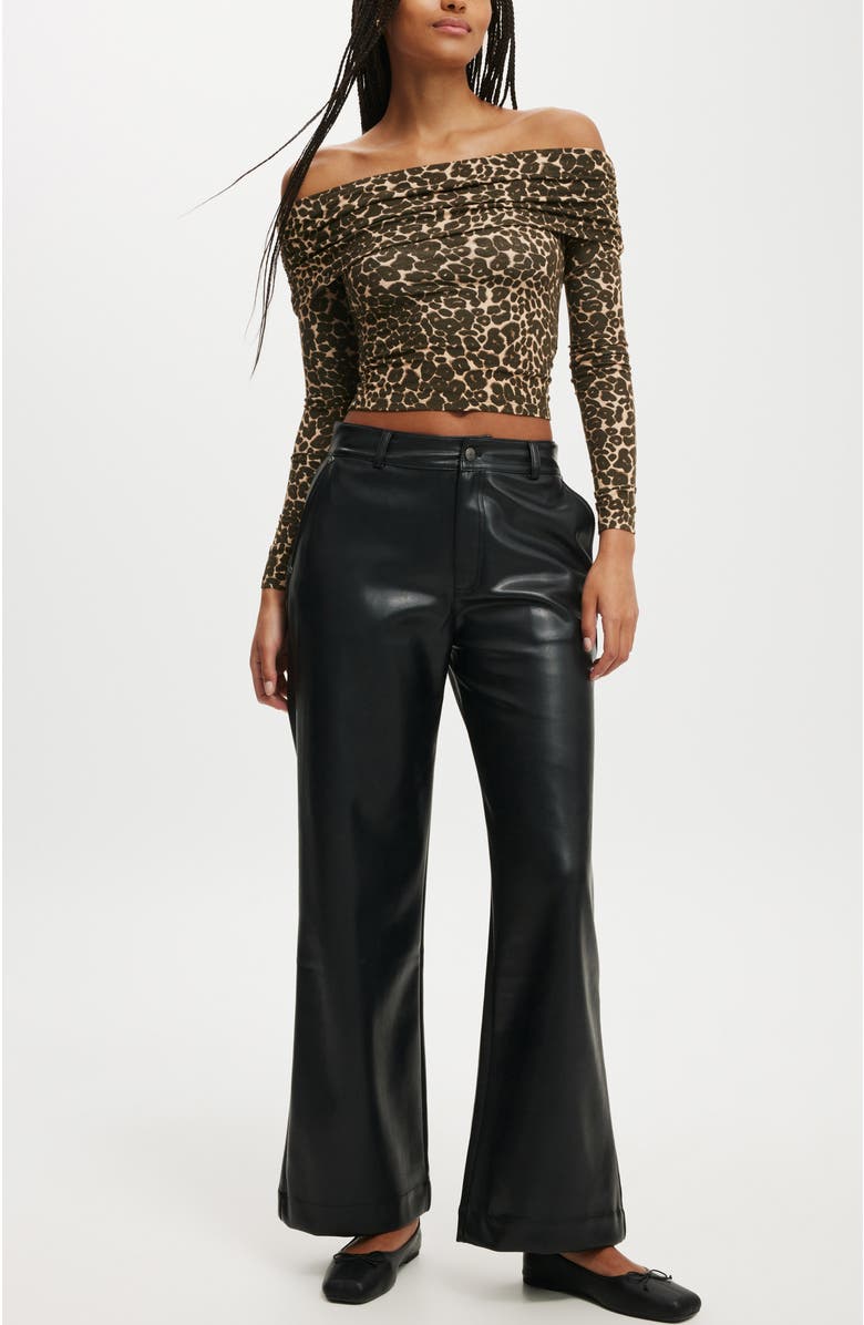 Cotton On Faux Leather Wide Leg Pant, Alternate, color,