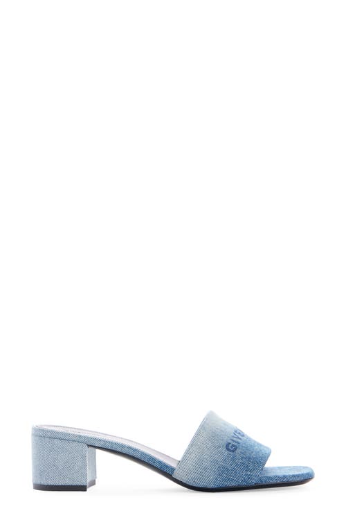 Shop Givenchy 4g Block Heel Slide Sandal In Medium Blue
