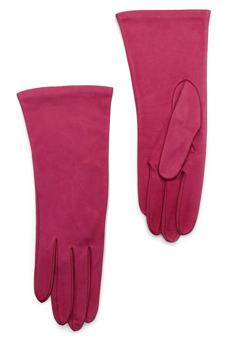Silk Lined Leather Gloves, Main, color, PLUMBERRY