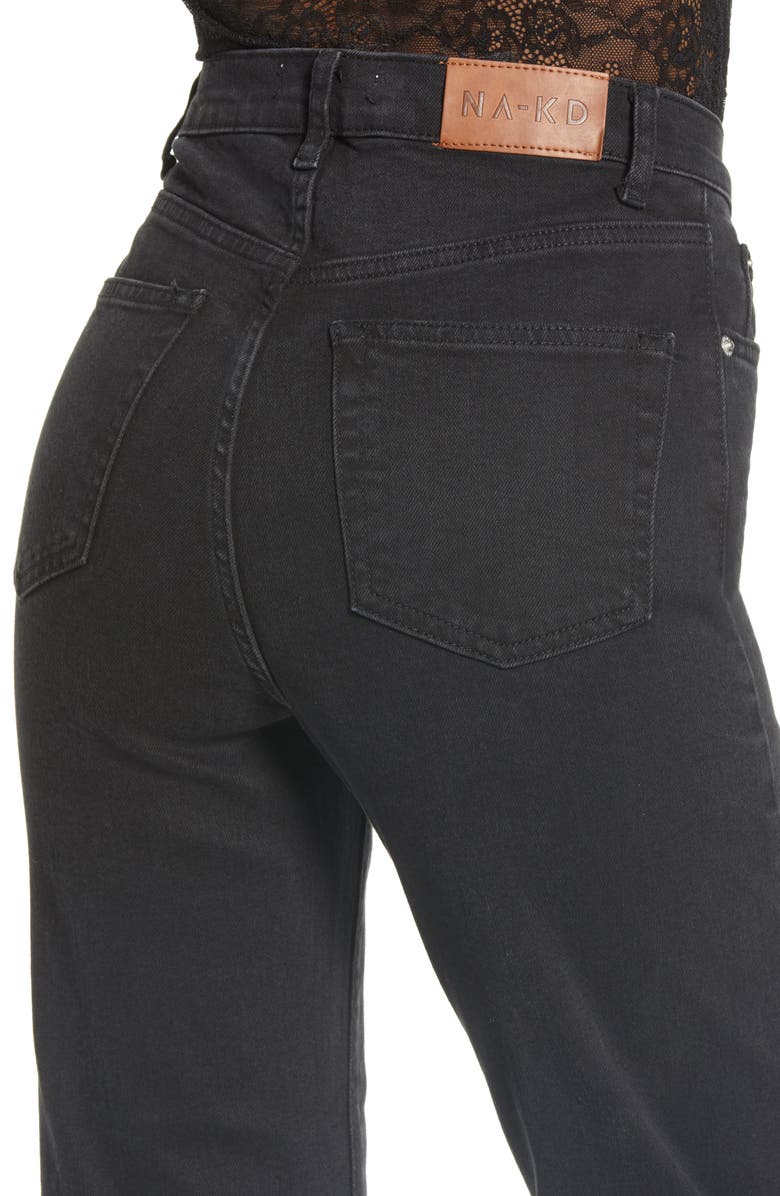 NA-KD High Waist Straight Leg Jeans, Alternate, color, 