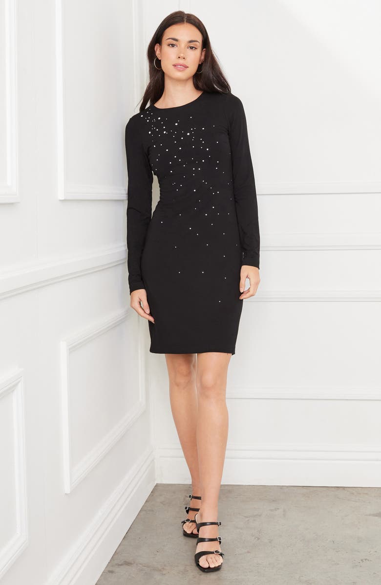 Karen Kane Sequin Long Sleeve Sheath Dress, Alternate, color,