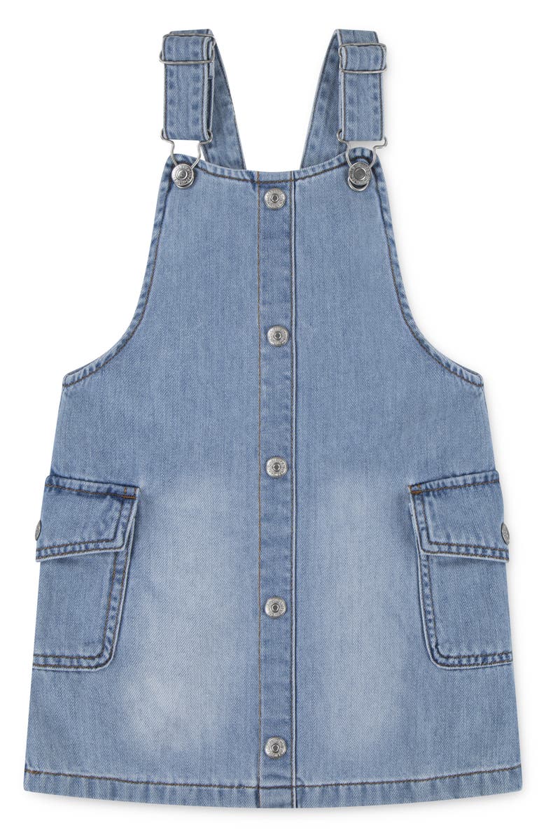 Levi's<sup>®</sup> Kids' Cargo Pocket Denim Overall Dress, Main, color, Fully Baked