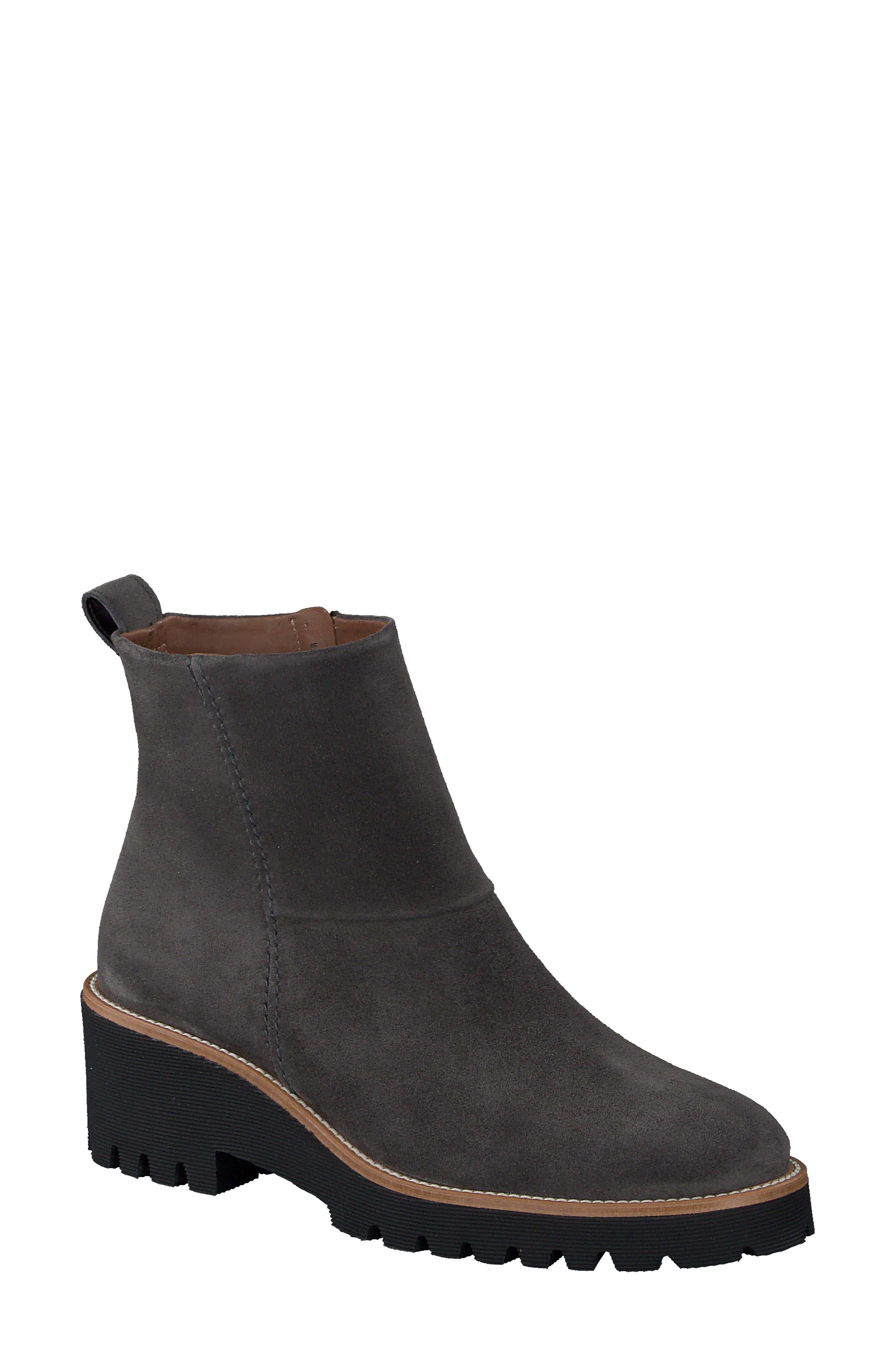 Jano Lug Sole Bootie, Main, color, ASPHALT SUEDE