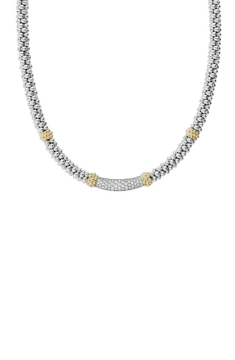 LAGOS Diamond Luxe Pavé Station 6mm Necklace, Alternate, color, Gold/Diamond