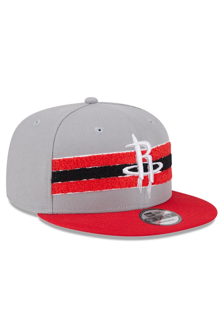 Men's New Era Gray Houston Rockets Chenille Band 9FIFTY Snapback Hat, Alternate, color, Gray