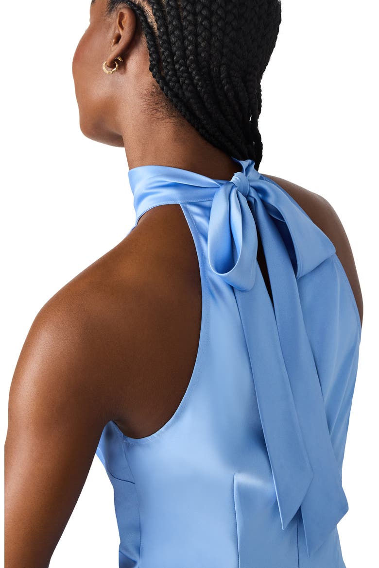 Lara Satin Bias Cut Maxi Dress, Alternate, color, AURORA BLUE