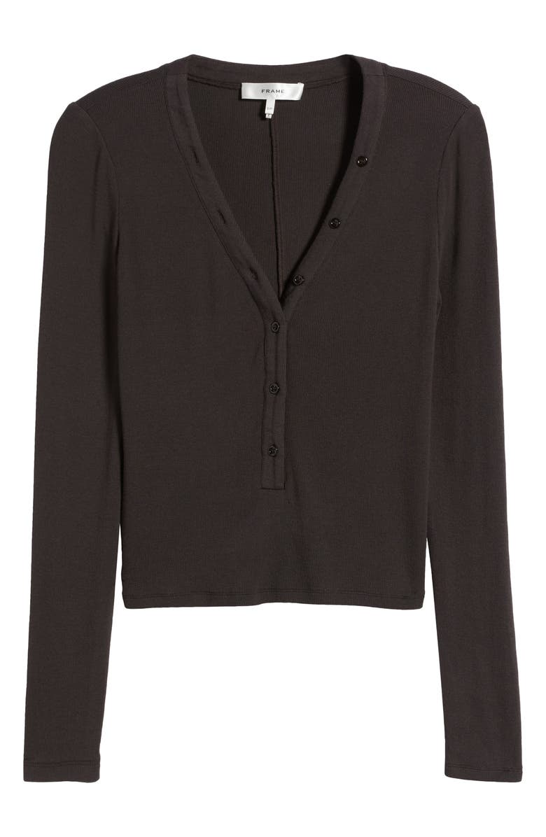 FRAME Slinky Henley Top, Alternate, color, Chocolate Brown