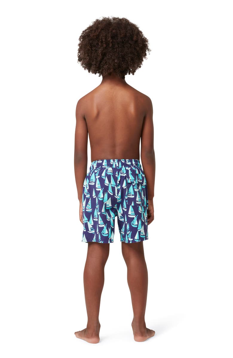 Tom & Teddy Kids' Boat Print Swim Trunks, Alternate, color, 