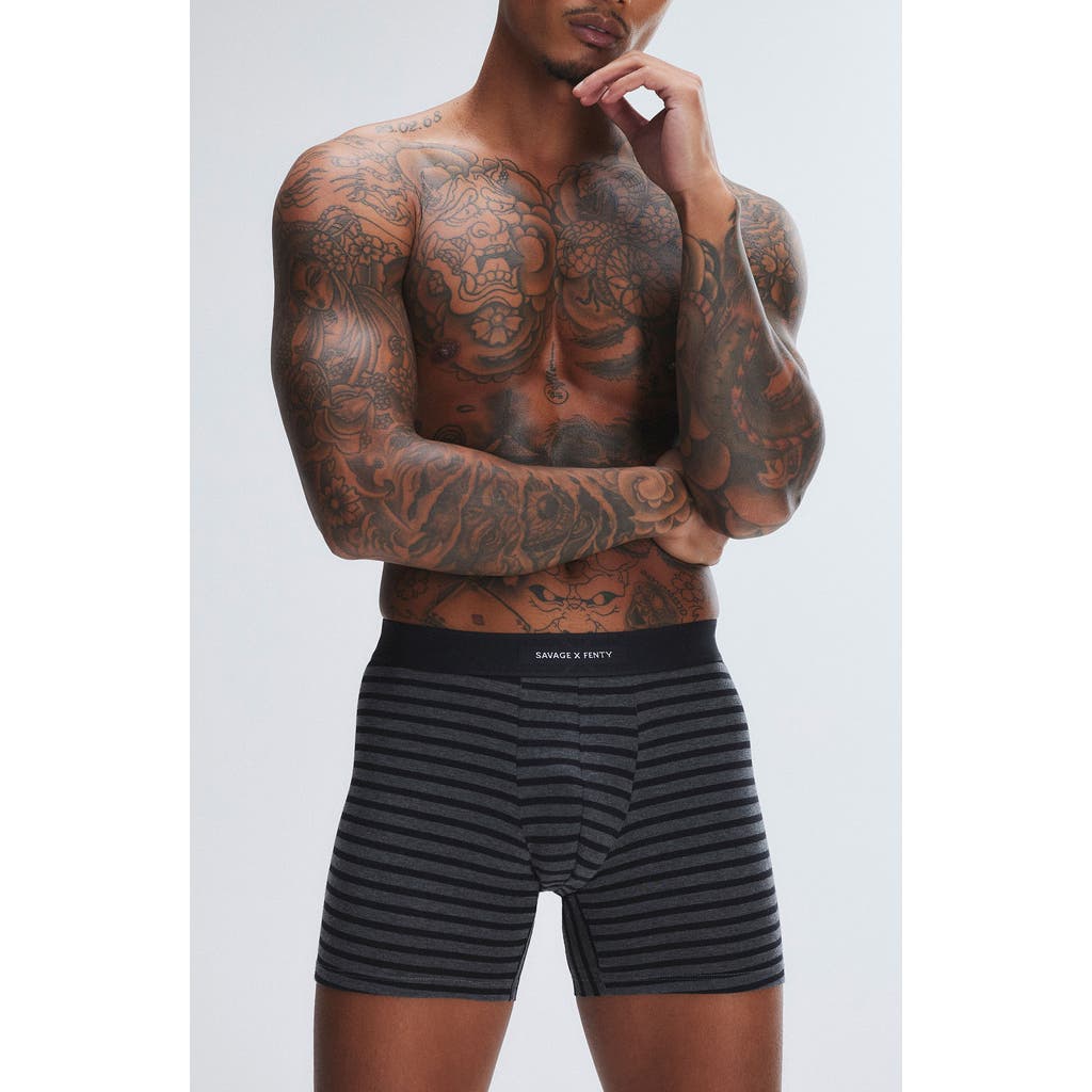 Savage X Fenty Boxer Briefs In Night Gram Grey/blac