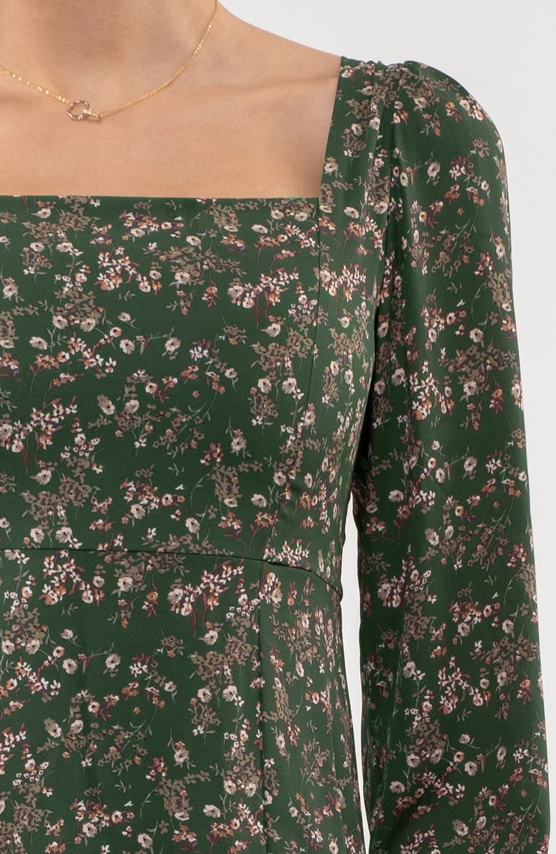 AUGUST SKY Floral Long Sleeve Midi Dress, Alternate, color, 