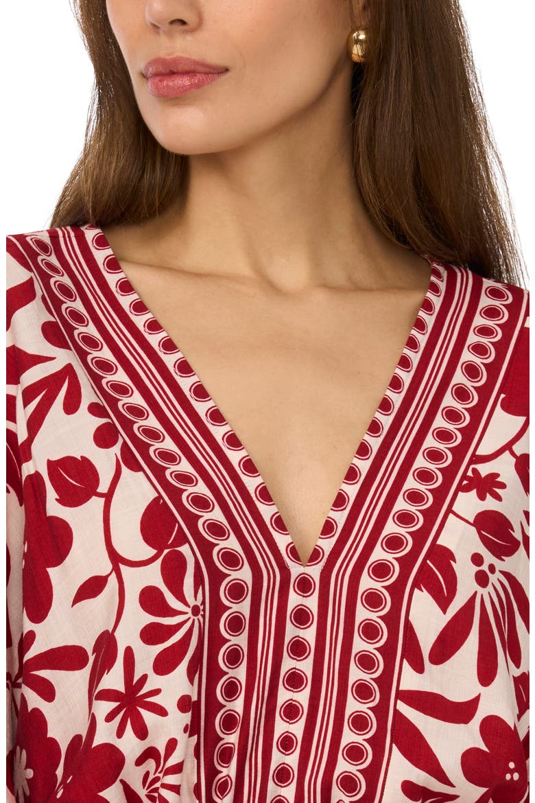 Printed Long Sleeve Dress, Alternate, color, RIO RED