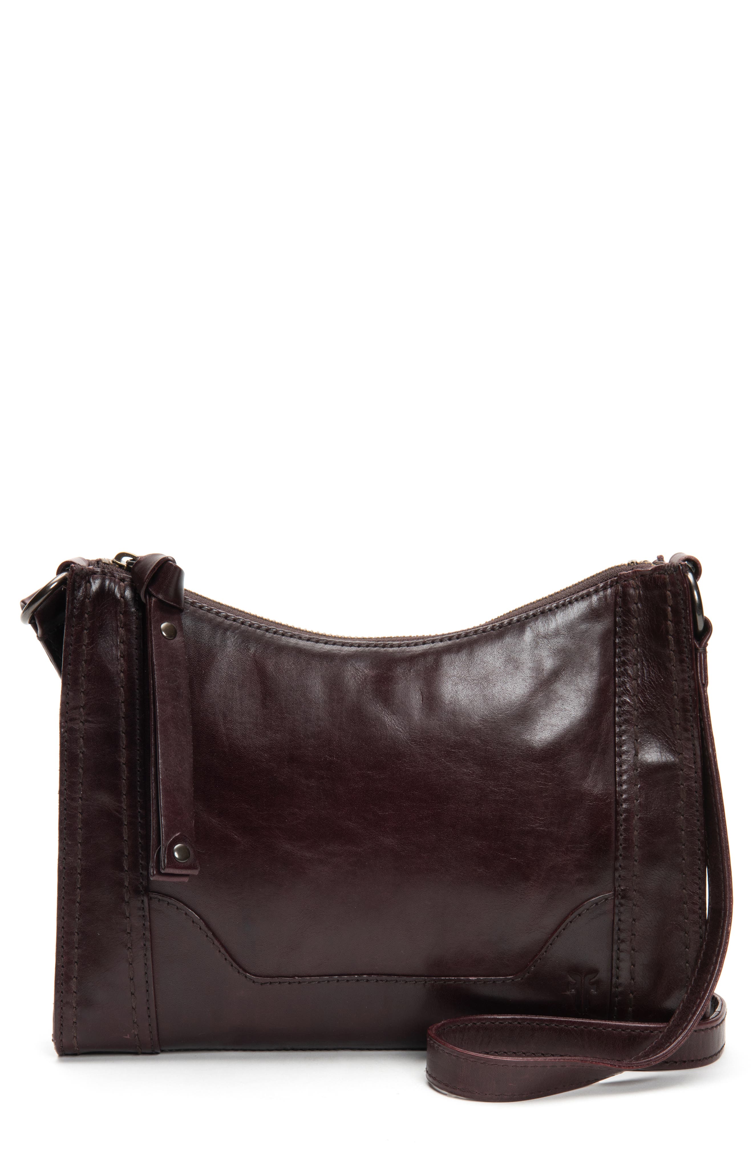 Melissa Leather Crossbody Bag, Main, color, MERLOT
