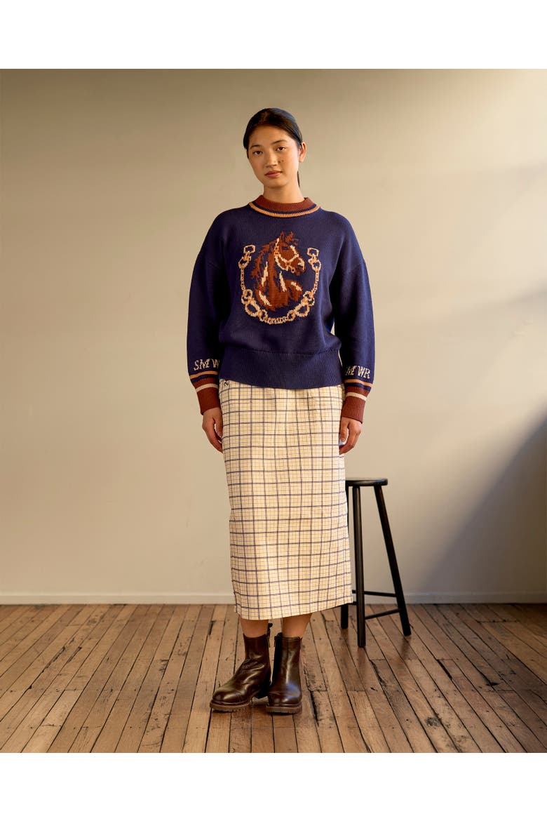 Le Rodeo Knit Sweater, Main, color, Navy