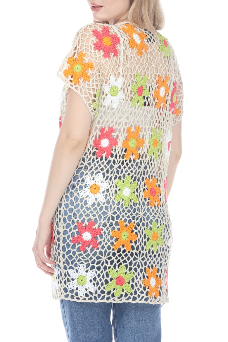 Floral Crochet Cardigan, Alternate, color, IVORY FLORAL