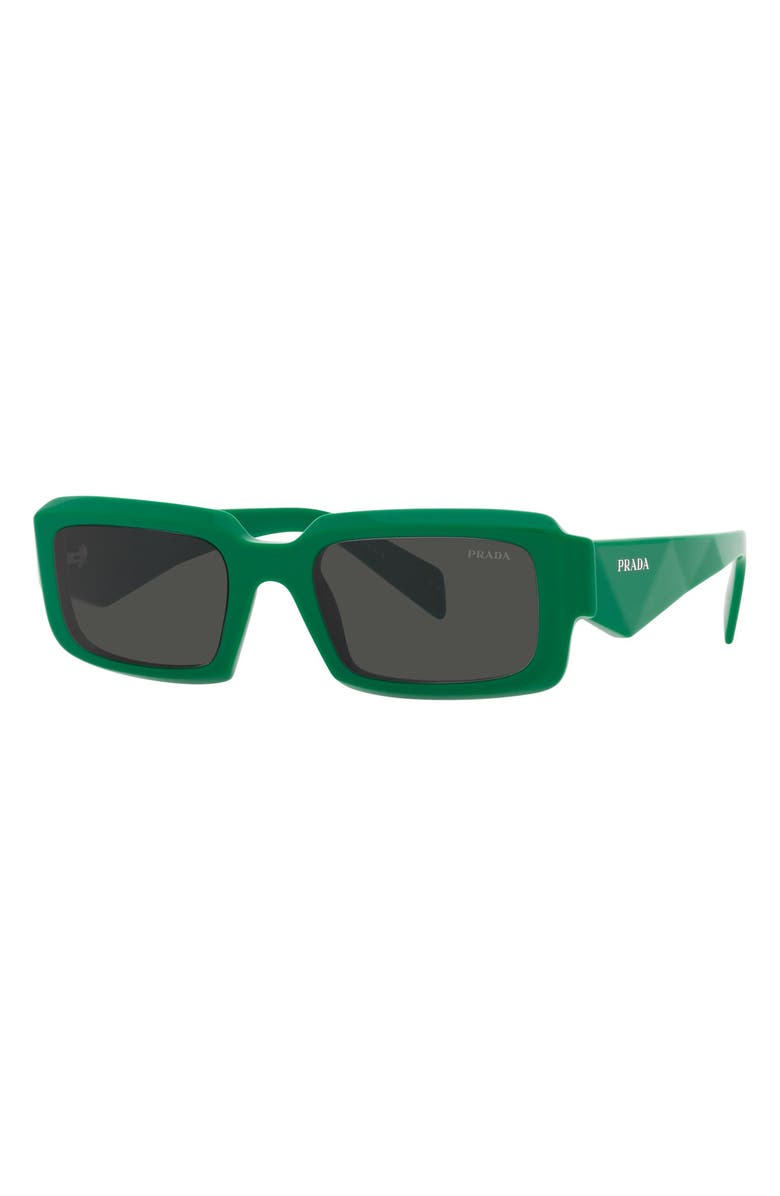 Prada 55mm Irregular Sunglasses, Alternate, color, Green/Dark Grey