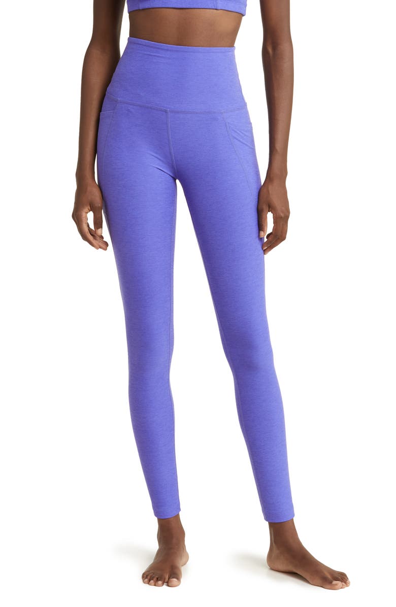 Beyond Yoga Everyday Space Dye High Waist Pocket Leggings, Main, color, Ultra Violet Heather