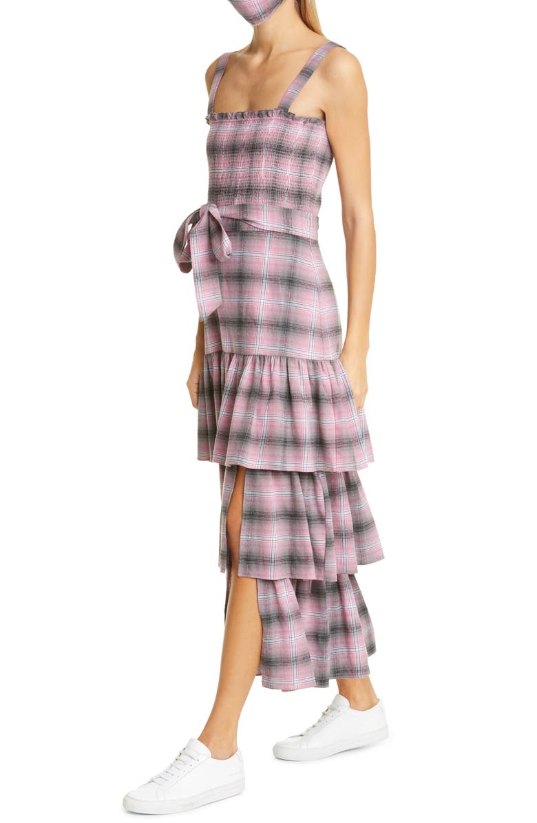 LIKELY Paretti Plaid Smock Cotton Sundress, Alternate, color,