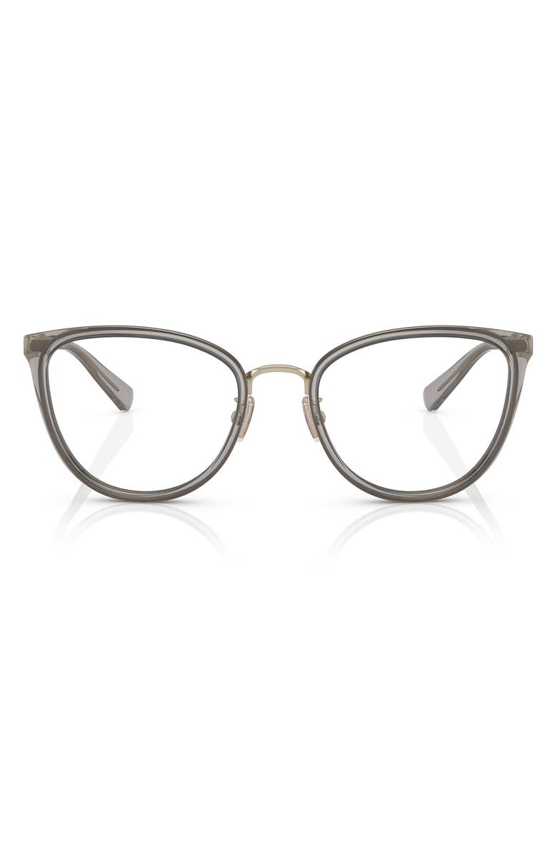 COACH 54mm Cat Eye Optical Glasses, Main, color, Shiny Light Gold / Demo Lens